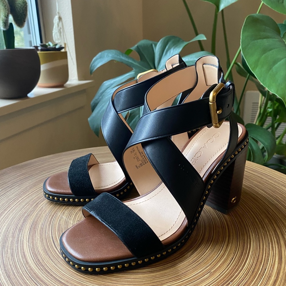 Coach Mandy Block Heel black Sandal 6